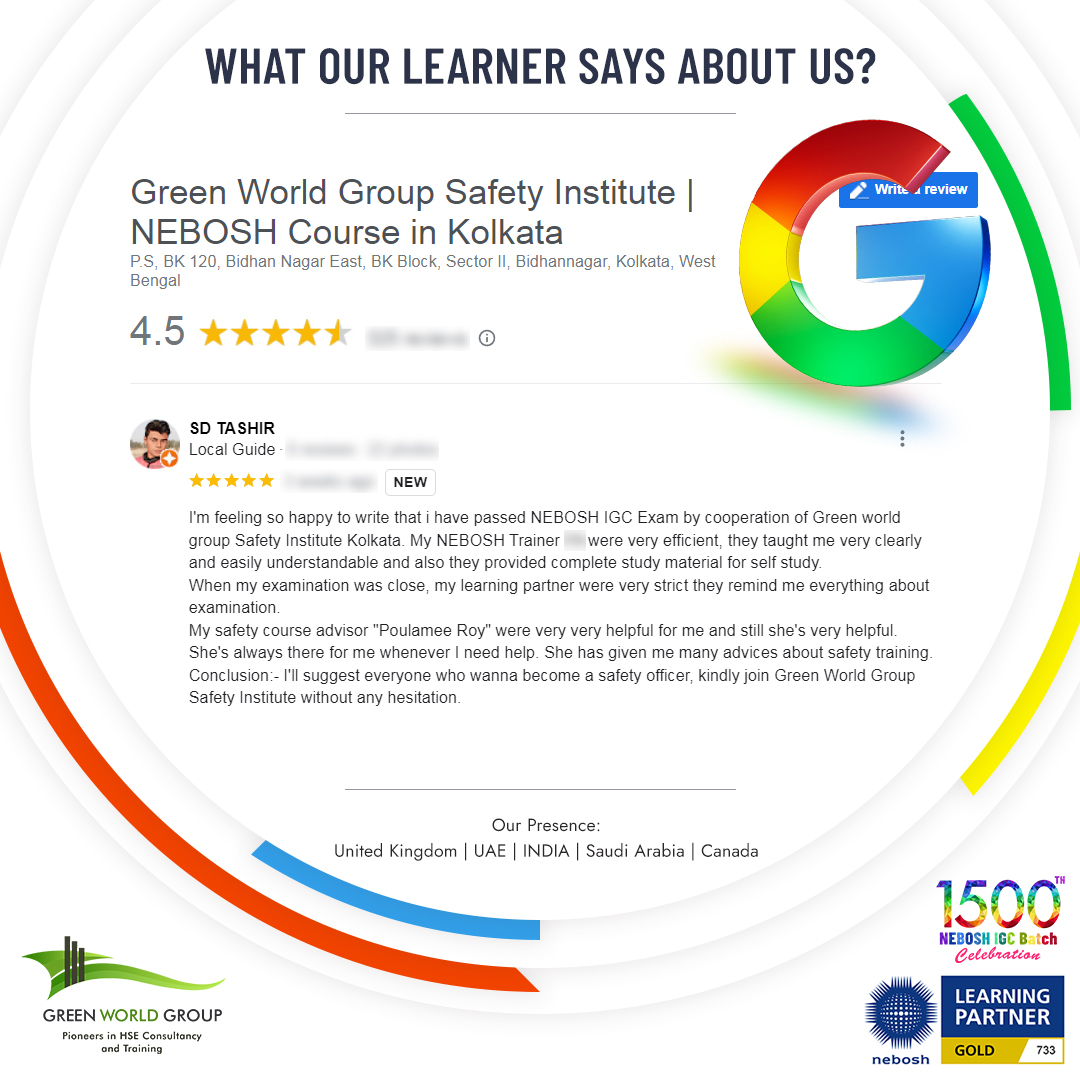 Review of Green World Group Student about our Safety Training Institute